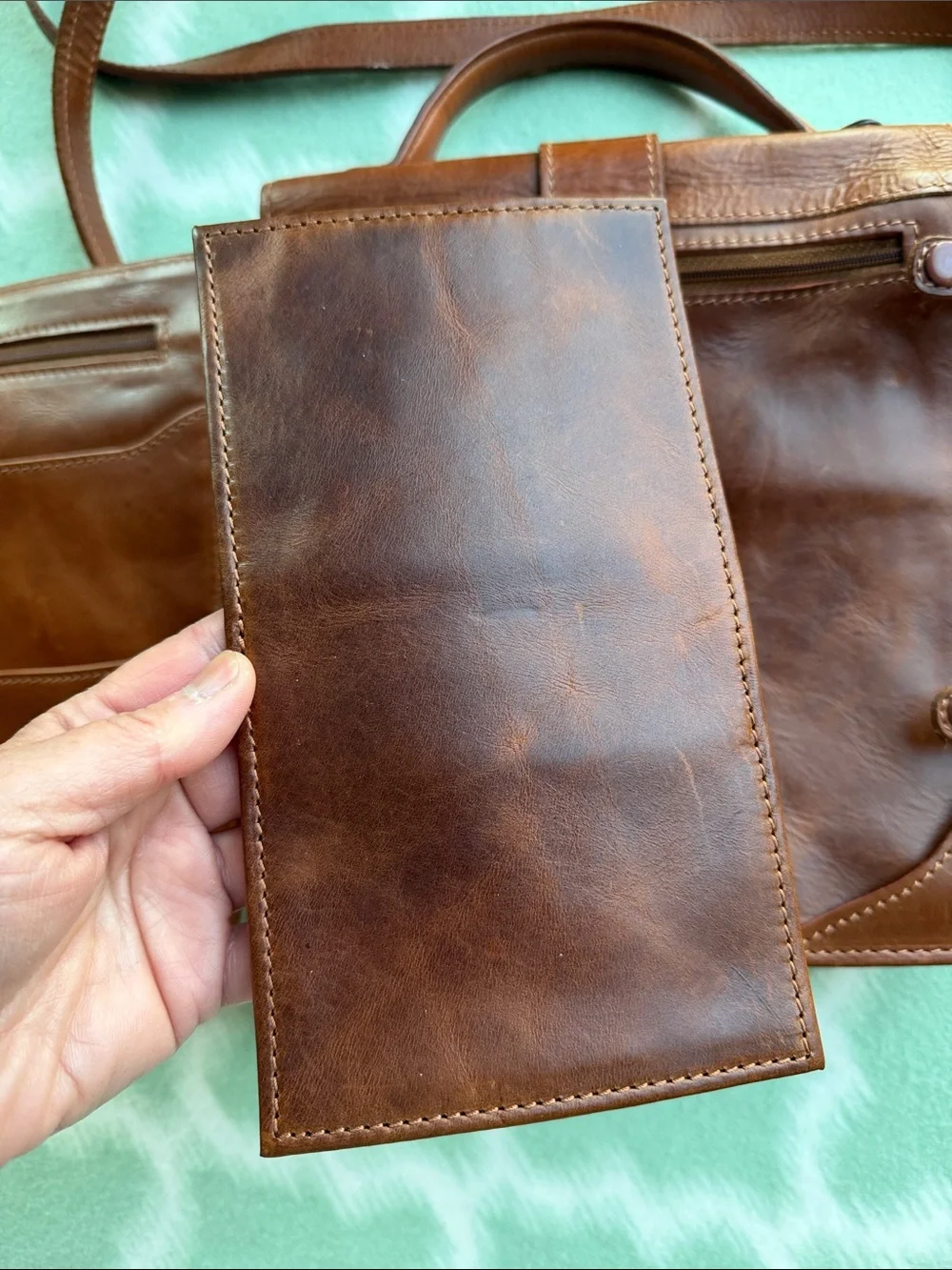 Vintage Georgetown Leather Design Crossbody Messenger Bag Satchel and Travel Bag